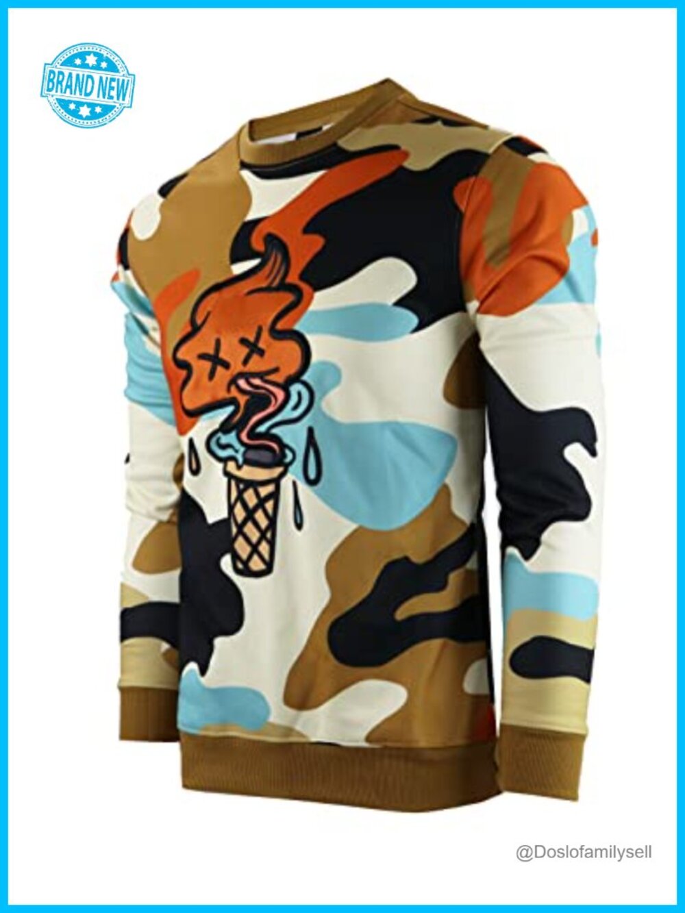 Premium Fleece Crew Neck Graphic Sweatshirt Streetwear Pullover